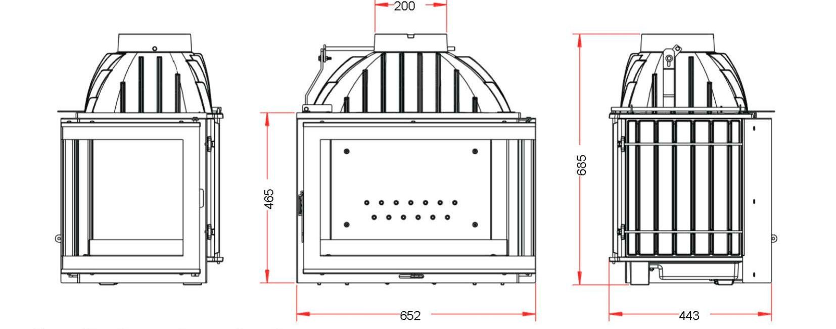 Invicta 700 Hjørne, 11 kW - Peisfokus