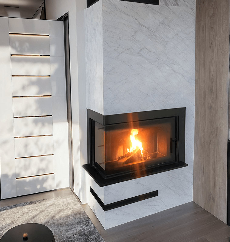 Peisinnsats ECO iMAX 7 - Hjørne - standard - 12,3 kW - Peisfokus