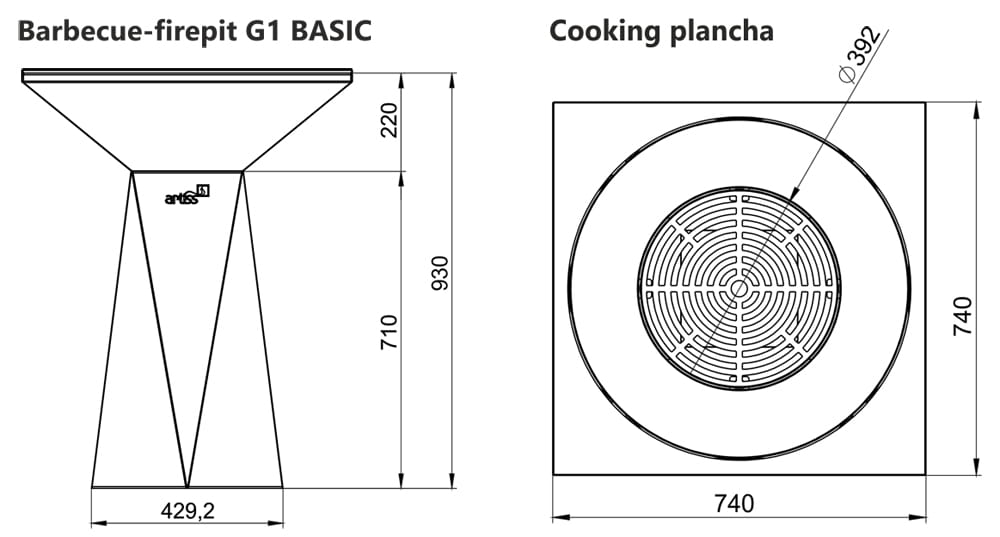 Utepeis - G1 BASIC - Ståltopp - Peisfokus